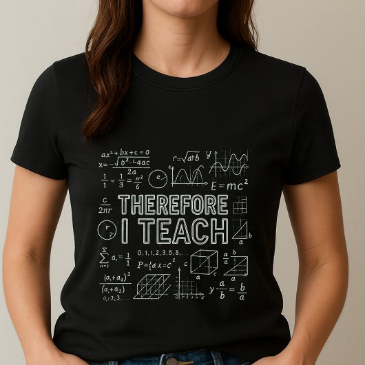 T-shirt Therefore I Teach Tee; Math Equations Teacher