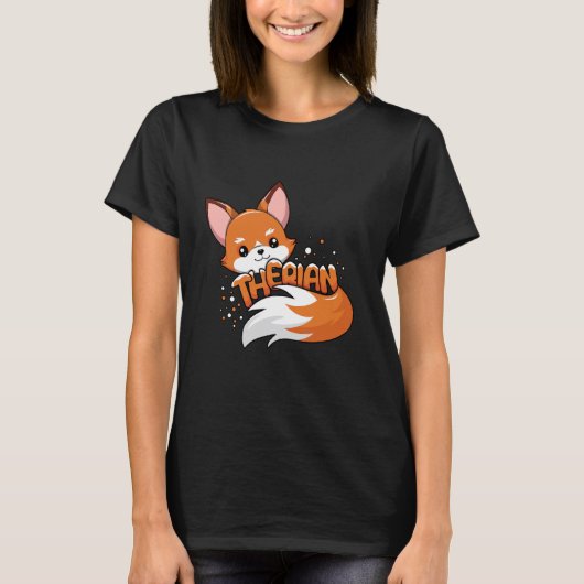 T-shirt Therian Fox Furry Tail Proud Fox Kawaii Alter Kin  (Devant)