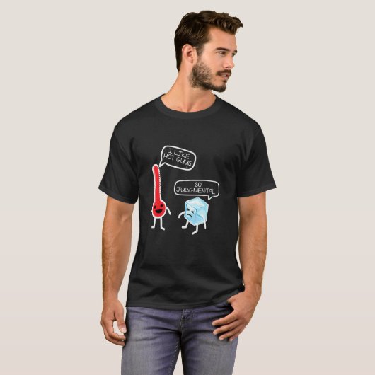 T-shirt Thermomètre Funny Science J'Aime Hot Guards Nerd G (Devant entier)