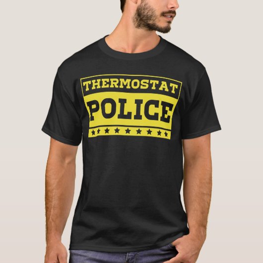 T-shirt Thermostat Police jaune (Devant)