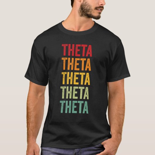 T-shirt Theta Crypto Rainbow Text Design (Devant)