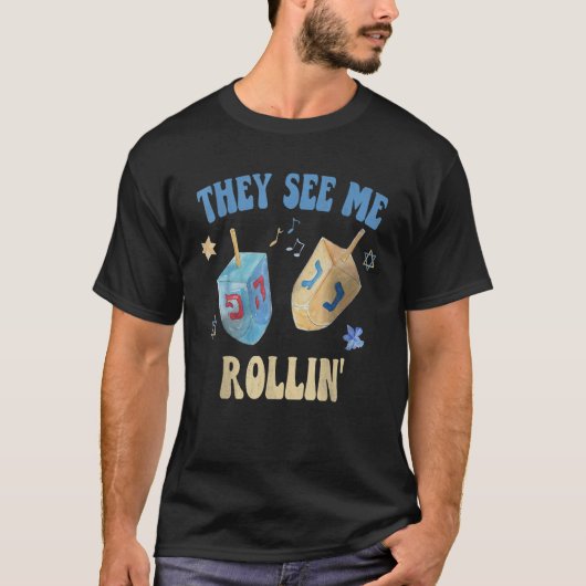 T-shirt They SEE ME ROLLIN Hanukkah Celebration 2022 Jewis (Devant)