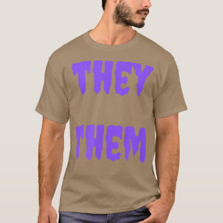 T-shirt They Them Nonbinary Pronouns Halloween Spooky Purp