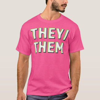 T-shirt They Them Pronouns Agender Non Binary Lgbtq Optica