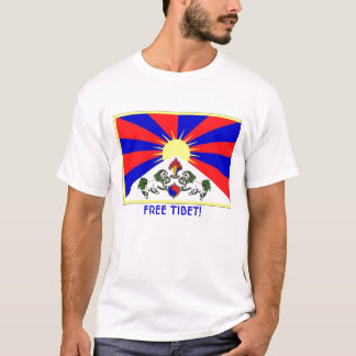 T-shirt Thibet-drapeau, THIBET LIBRE !