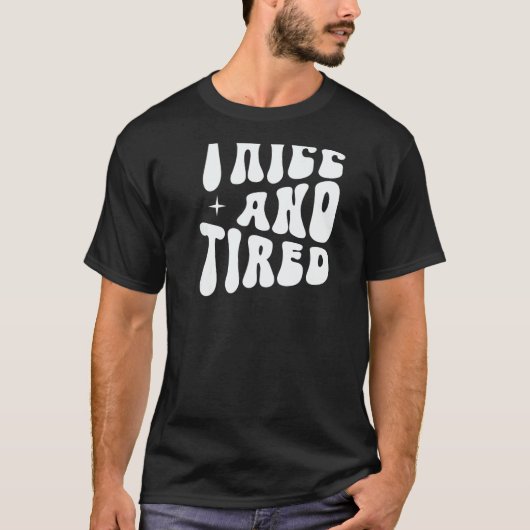 T-shirt Thicc And Tired Groovy Women Saying (Devant)