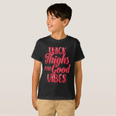 T-shirt Thick Thighs Fun Tee For Fat Persons - Black, Plus (Devant entier)