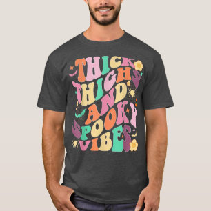 T-shirt Thick Thighs Spooky Vibes Halloween Retro Floral G