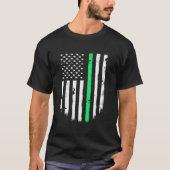 T-shirt Thin Green Line Usa American Flag Jacket Top (Devant)
