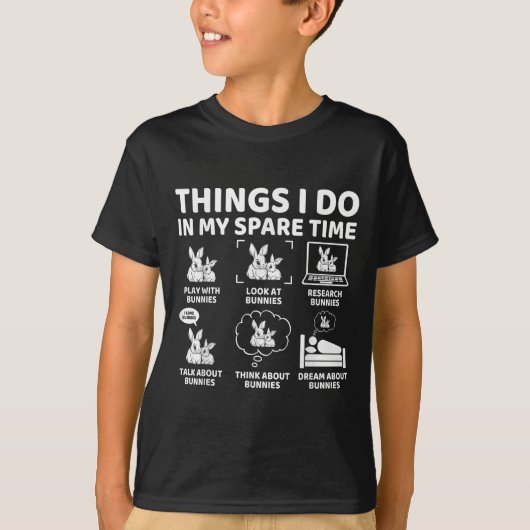 T-shirt Things I Do In My Spare Time Funny Bunny Rabbit Lo (Devant)