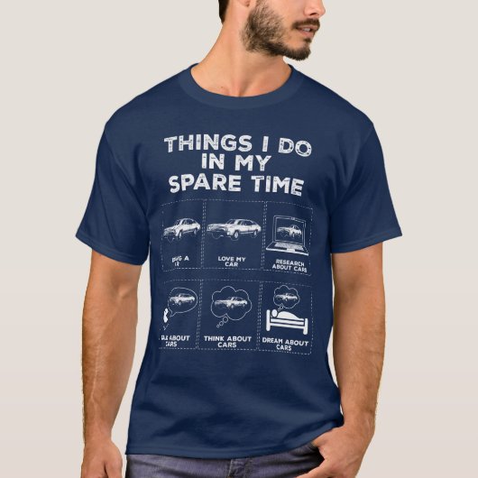 T-shirt Things In My Spareime Car Lover Lover Auto retro g (Devant)