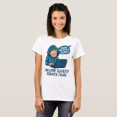 T-shirt Think Before You Click - Online Safety Awareness (Devant entier)