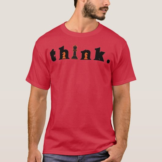 T-shirt Think in Chess Pieces retro (Devant)