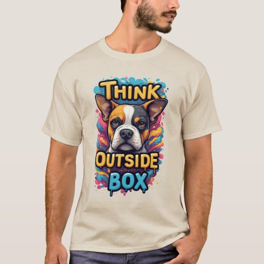 T-shirt Think Outside The Box: Adorable Boxer Dog Portrait (Devant)