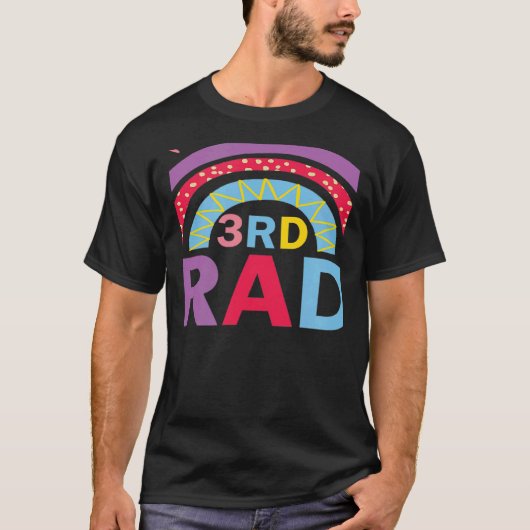 T-shirt Third 3rd Grade Rainbow Back to School Teacher Tea (Devant)