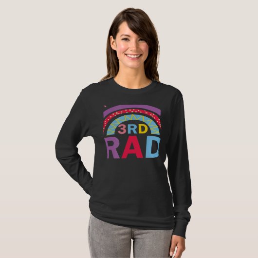 T-shirt Third 3rd Grade Rainbow Back to School Teacher Tea (Devant entier)