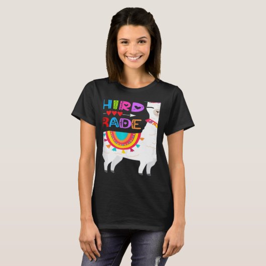 T-shirt Third 3rd Grade Teacher No Prob Llama First Day Gi (Devant entier)