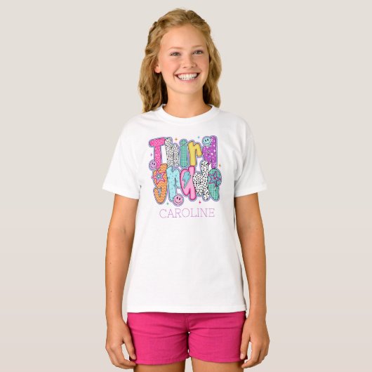 T-shirt Third Grade First Day of School Coquette Custom (Devant entier)