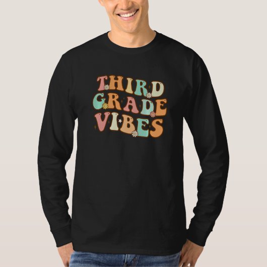 T-shirt Third Grade Vibes 1st Day of School Retro 3rd Grad (Devant)
