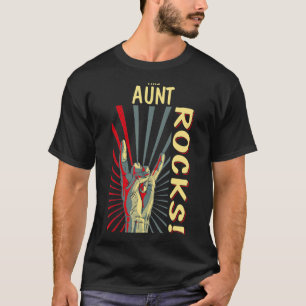 T-shirt This Aunt Rocks Vintage Retro Concert 70s 80s Funn