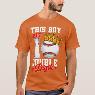T-shirt This Boy Now 10 Double Digits Baseball 10th Birthd