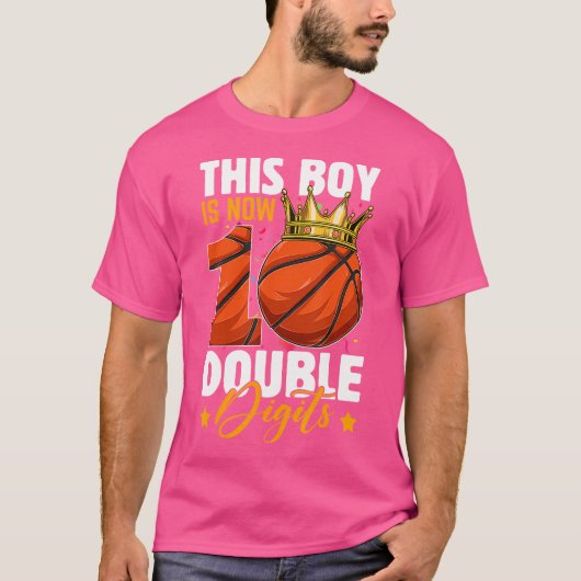 T-shirt This Boy Now 10 Double Digits Basketball 10 Years (Devant)
