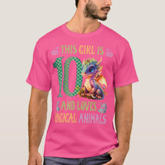 T-shirt This Girl Is 10 And Loves Magical Animals 10Th Bir