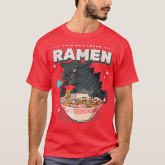 T-shirt This Guy Loves Ramen - Funny Monster With Noodles 