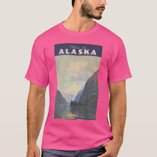 T-shirt This Is Alaska Vintage Travel Poster Oversized