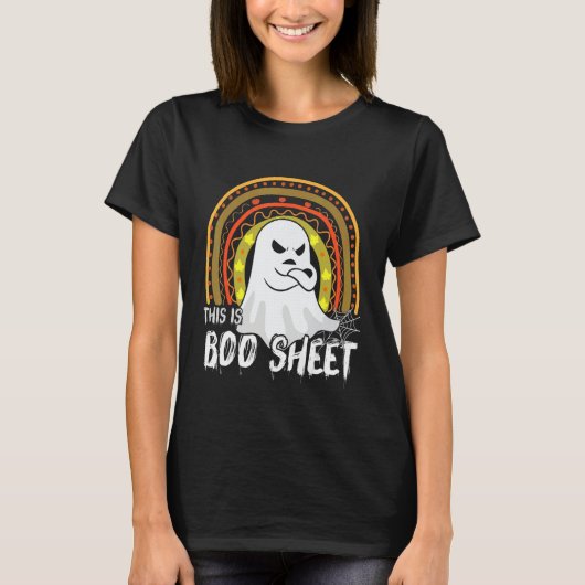 T-shirt This is boo sheet ghost retro halloween costume me (Devant)