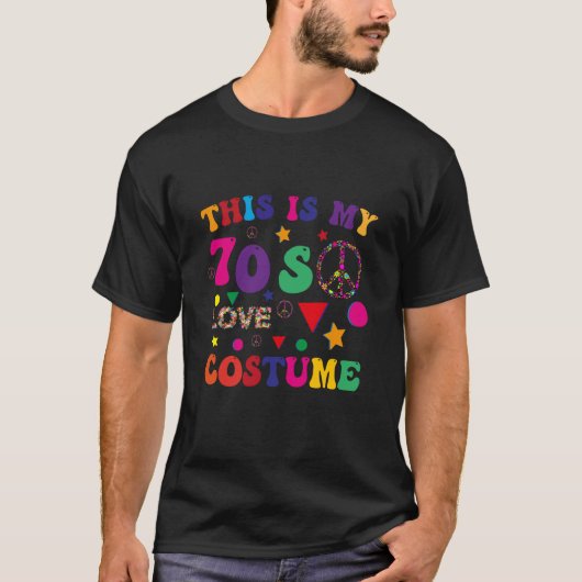 T-shirt This is My 70s Costume Groovy Peace Halloween (Devant)