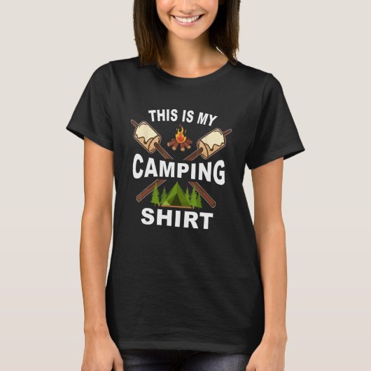 T-shirt This Is My Camping Happy Camper Camp Outdoor (Devant)