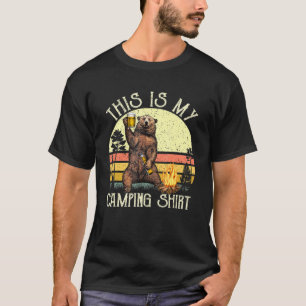 T-shirt This Is My Camping Retro Bear Beer Camping