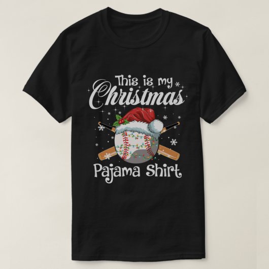 T-shirt This Is My Christmas Baseball Pajama Venin For Boy (Design devant)