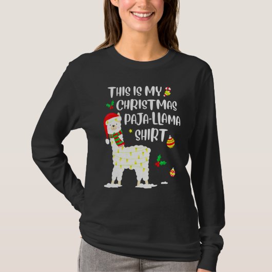 T-shirt This Is My Christmas Llama Pajama Pyjama Top Chris (Devant)