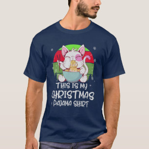 T-shirt This Is My Christmas Pajama Anime Cat Kitty Japane