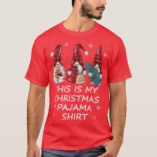 T-shirt This Is My Christmas Pajama Buffalo Plaid Gnome Fa