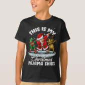 T-shirt This Is My Christmas Pajama Dabbing Santa Elf Paja (Devant)