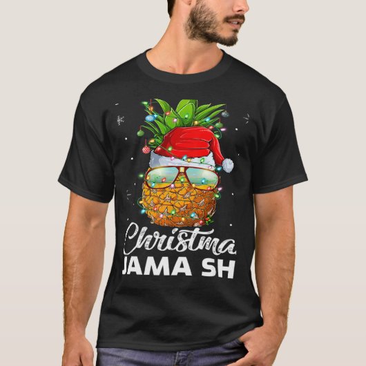 T-shirt This Is My Christmas Pajama Lighting Pineapple Xma (Devant)
