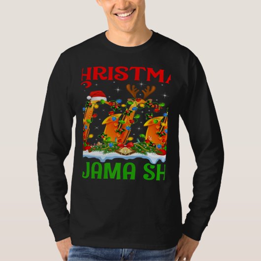 T-shirt This Is My Christmas Pajama Lights Saxophone Chris (Devant)