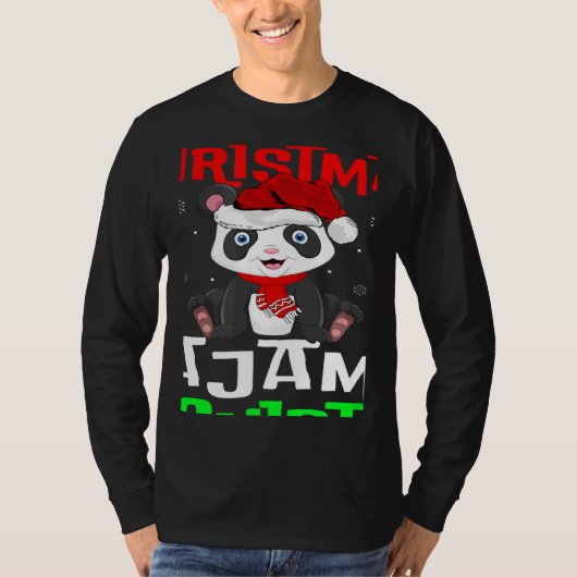 T-shirt This Is My Christmas Pajama  Santa Hat Panda Xmas (Devant)