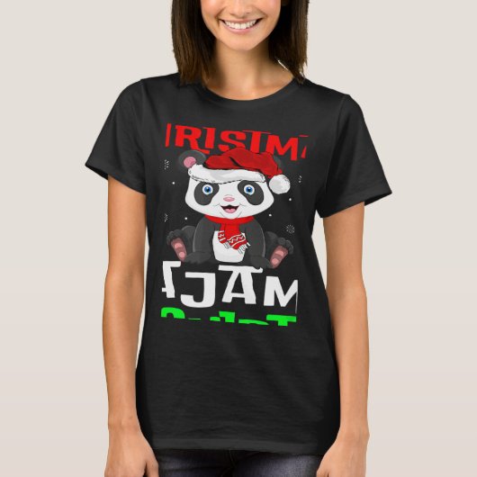 T-shirt This Is My Christmas Pajama  Santa Hat Panda Xmas (Devant)