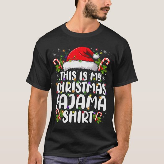 T-shirt This Is My Christmas Pajama Shirt Funny Xmas Pjs M (Devant)