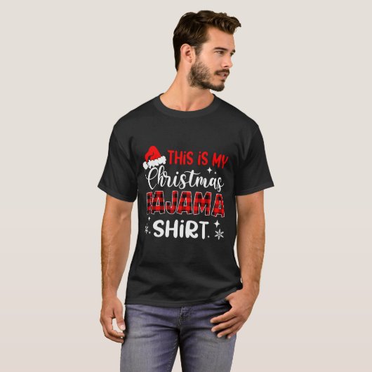 T-shirt This Is My Christmas Pajama Shirt Funny Xmas Pjs M (Devant entier)