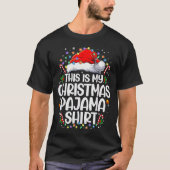 T-shirt This Is My Christmas Pajama Shirt Funny Xmas Pjs M (Devant)