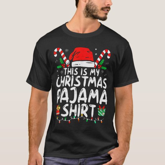 T-shirt This Is My Christmas Pajama Shirt Funny Xmas Pjs M (Devant)