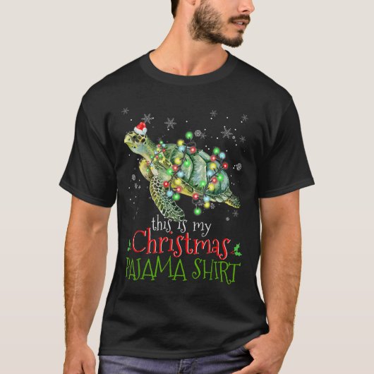 T-shirt This Is My Christmas Pajama Shirt Sea Turtle Chris (Devant)
