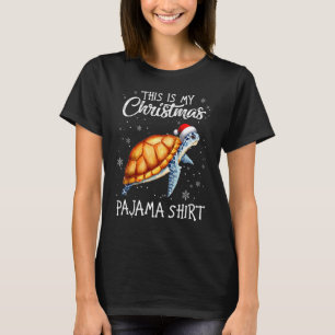 T-shirt This Is My Christmas Pajama Turtle Santa Christmas