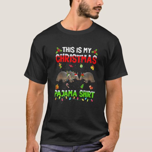 T-shirt This Is My Christmas Pajama Xmas Armadillo Squad (Devant)