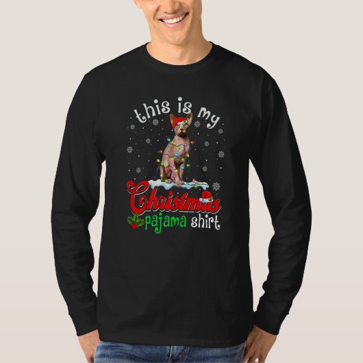 T-shirt This Is My Christmas Pajama Xmas Sphynx Cat Tree (Devant)